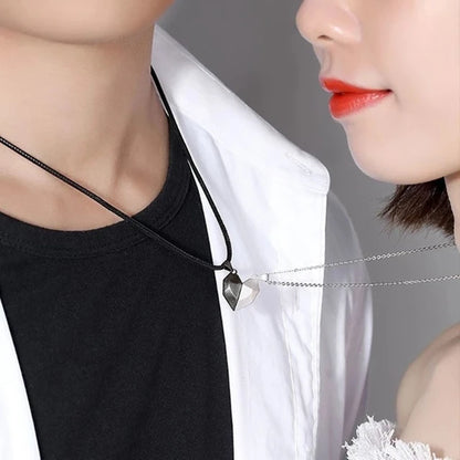 LoveSync EKG Heartbeat Magnetic Couple Necklace Set