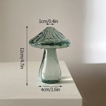 Mystical Mushroom Grove: Artistic Glass Hydroponic Terrarium Vase - Vase.A11 -ShopMallUniverse