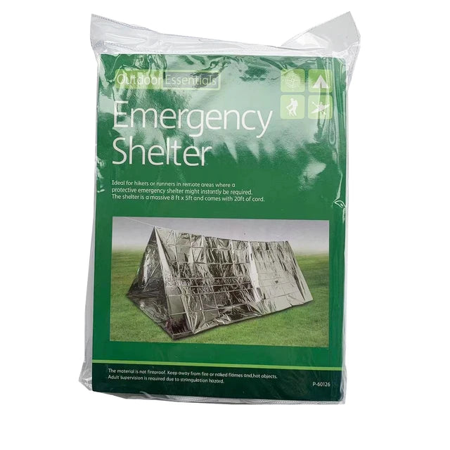 Ultimate Emergency Shelter Kit: Mylar Tube Tent, Sleeping Bag, & SOS Thermal Blanket - Your Essential Outdoor Survival Tent Gear! - Tent Silver NO BAG -ShopMallUniverse