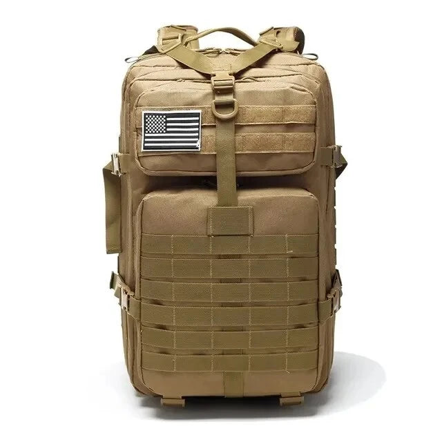 Elite Expedition: Tactical Camouflage Hiking Backpack - Dominate the Outdoors - Tan/Yellow -ShopMallUniverse