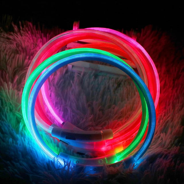 GlowGuard Rechargeable LED Dog Collar: Night-time Safety and Style -ShopMallUniverse