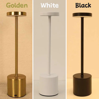 LED Rechargeable Touch Metal Table Lamp: Illuminate Your Space with Three Colors and Stylish Design -ShopMallUniverse