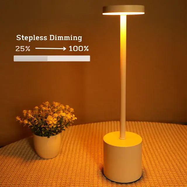 LED Rechargeable Touch Metal Table Lamp: Illuminate Your Space with Three Colors and Stylish Design -ShopMallUniverse