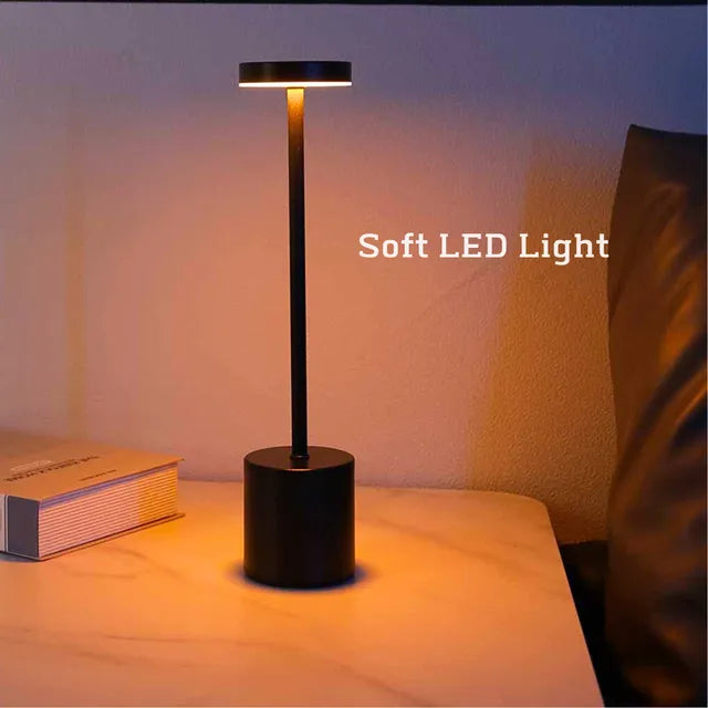 LED Rechargeable Touch Metal Table Lamp: Illuminate Your Space with Three Colors and Stylish Design -ShopMallUniverse