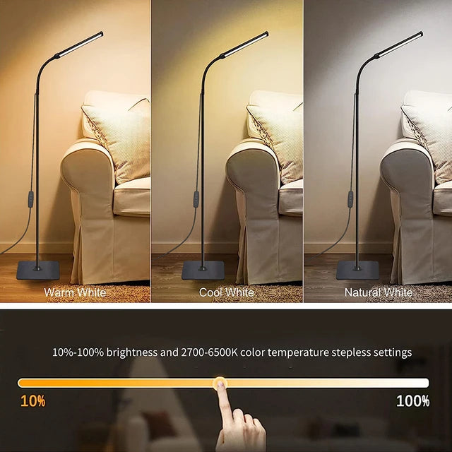 Adjustable LED Floor Lamp with Dimmable Adjustable Neck - Elevate Your Space with Beautiful Lighting -ShopMallUniverse