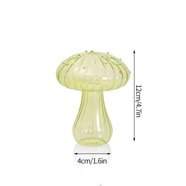 Mystical Mushroom Grove: Artistic Glass Hydroponic Terrarium Vase - Vase.A1 -ShopMallUniverse