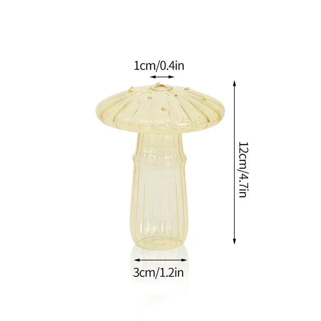 Mystical Mushroom Grove: Artistic Glass Hydroponic Terrarium Vase - Vase.A3 -ShopMallUniverse