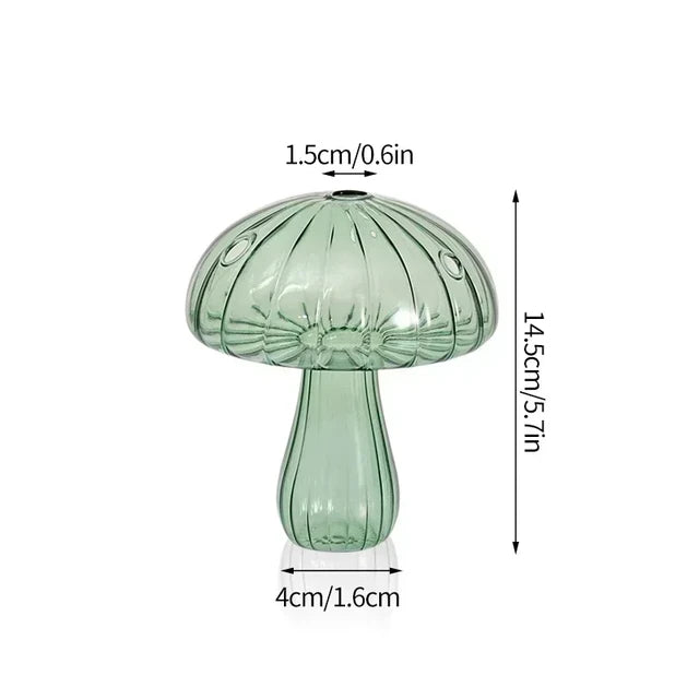 Mystical Mushroom Grove: Artistic Glass Hydroponic Terrarium Vase - Vase.A6 -ShopMallUniverse