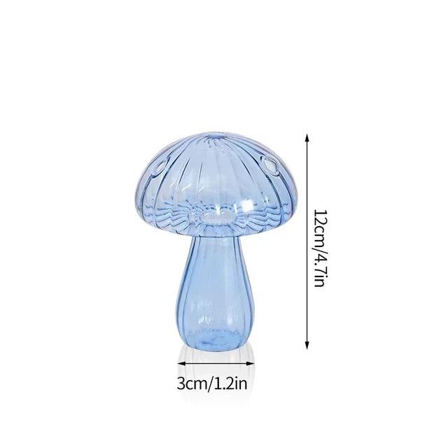 Mystical Mushroom Grove: Artistic Glass Hydroponic Terrarium Vase - Vase.A7 -ShopMallUniverse