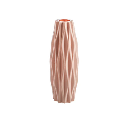 Ceramic-Style Plastic Vase: Elegant Home Decor for Stylish Plant Display - Vase.3.Pink -ShopMallUniverse