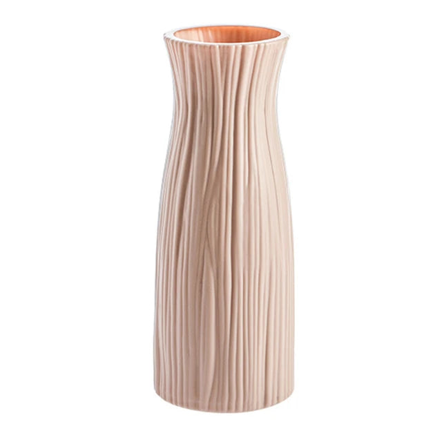 Ceramic-Style Plastic Vase: Elegant Home Decor for Stylish Plant Display - Vase.7.Pink -ShopMallUniverse