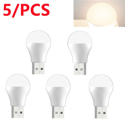 5Pcs USB LED Plug Light - 5PCS-Warm Light2 -ShopMallUniverse