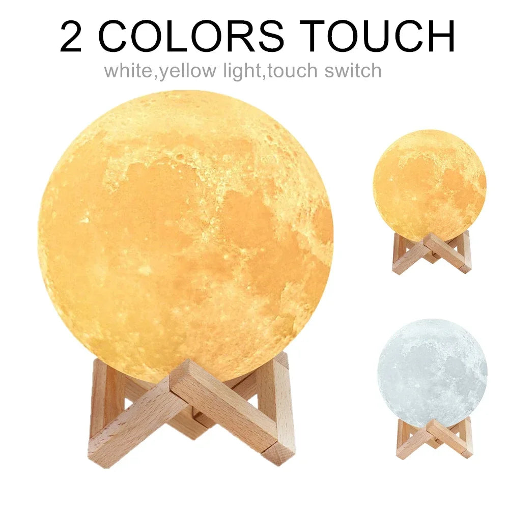 Non-Levitating 3D Moon Lamp Light - 8cm / TypeA/ 2Colors -ShopMallUniverse