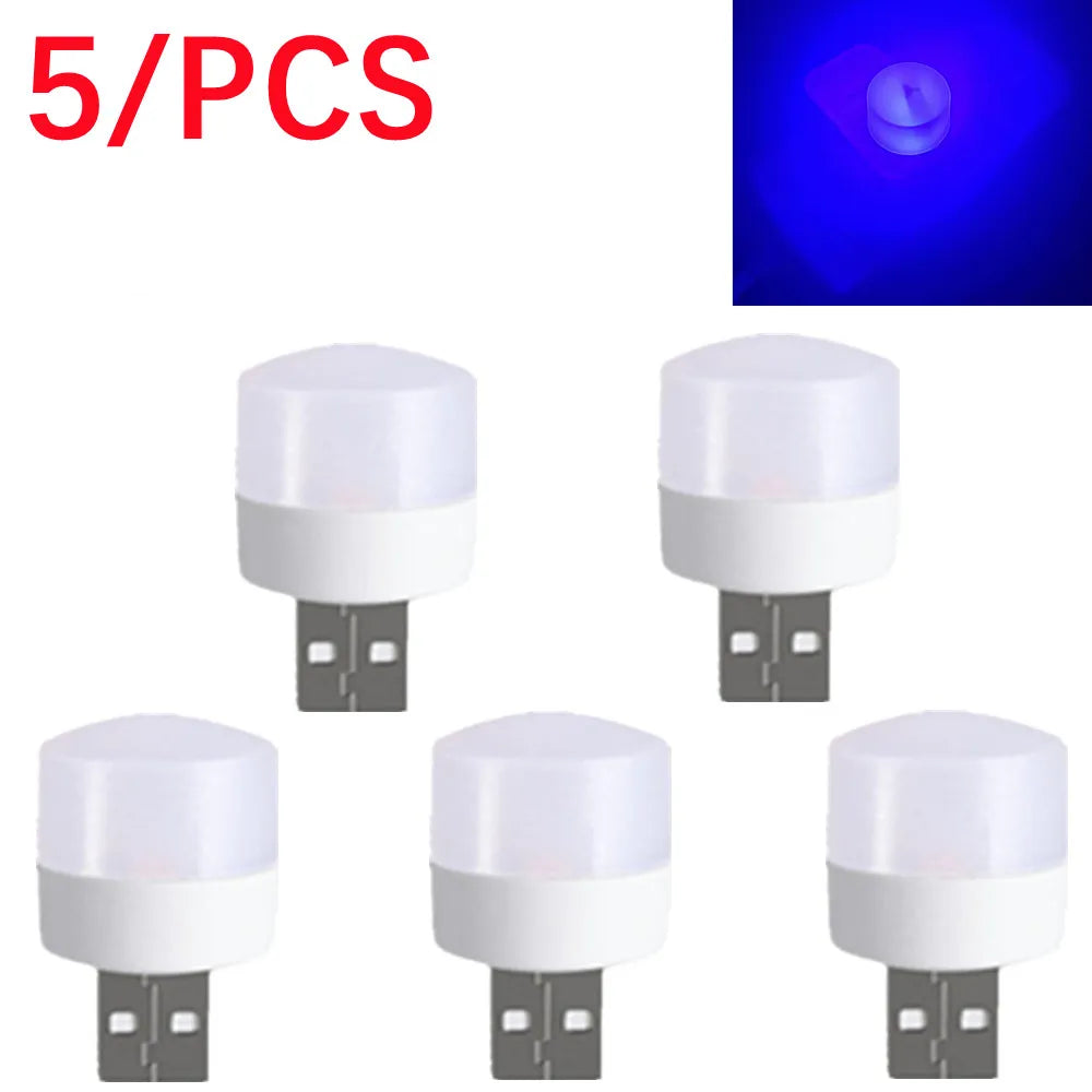 5Pcs USB LED Plug Light - 5PCS-Blue Light -ShopMallUniverse