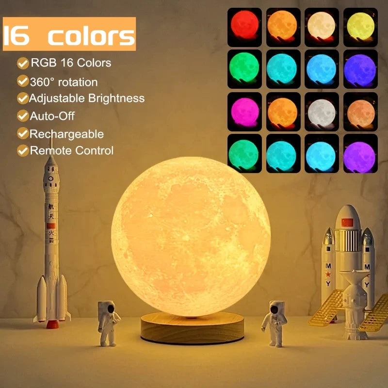 Non-Levitating 3D Moon Lamp Light - 12cm / TypeC/ 16Colors -ShopMallUniverse