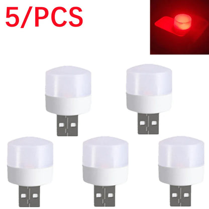 5Pcs USB LED Plug Light - 5PCS-Red Light -ShopMallUniverse