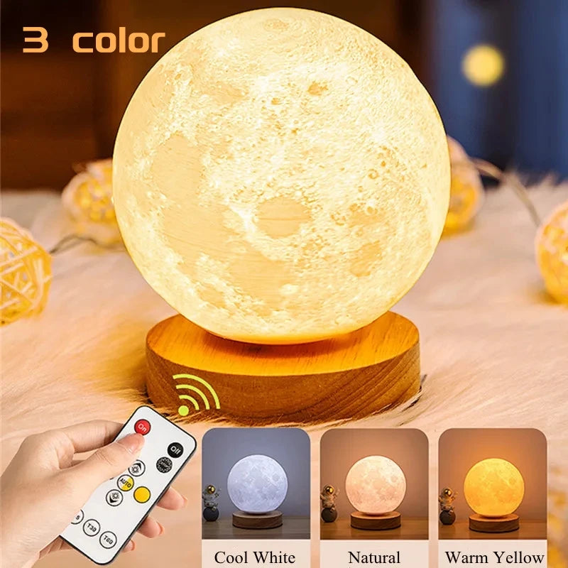 Non-Levitating 3D Moon Lamp Light - 12cm / TypeC/ 3Colors -ShopMallUniverse