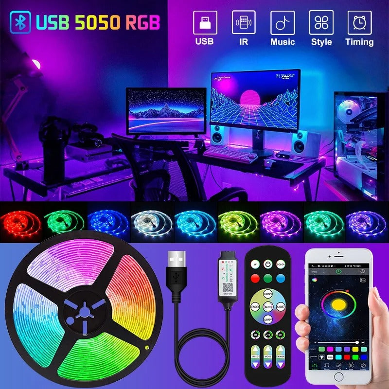 RGB Decoration LED Light Strip W/Controller -ShopMallUniverse