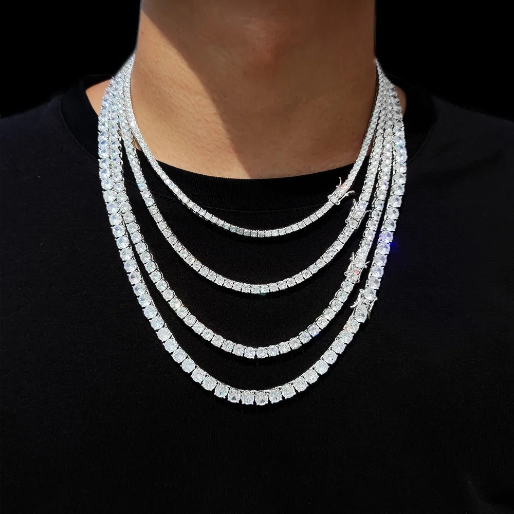 CZ Tennis Chain Choker – Unmatched Bling - 3mm / 16in / Silver -ShopMallUniverse