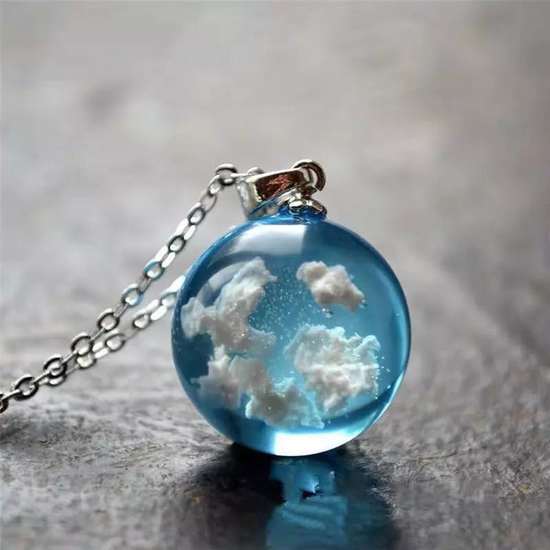 Transparent Resin Moon Necklace -ShopMallUniverse