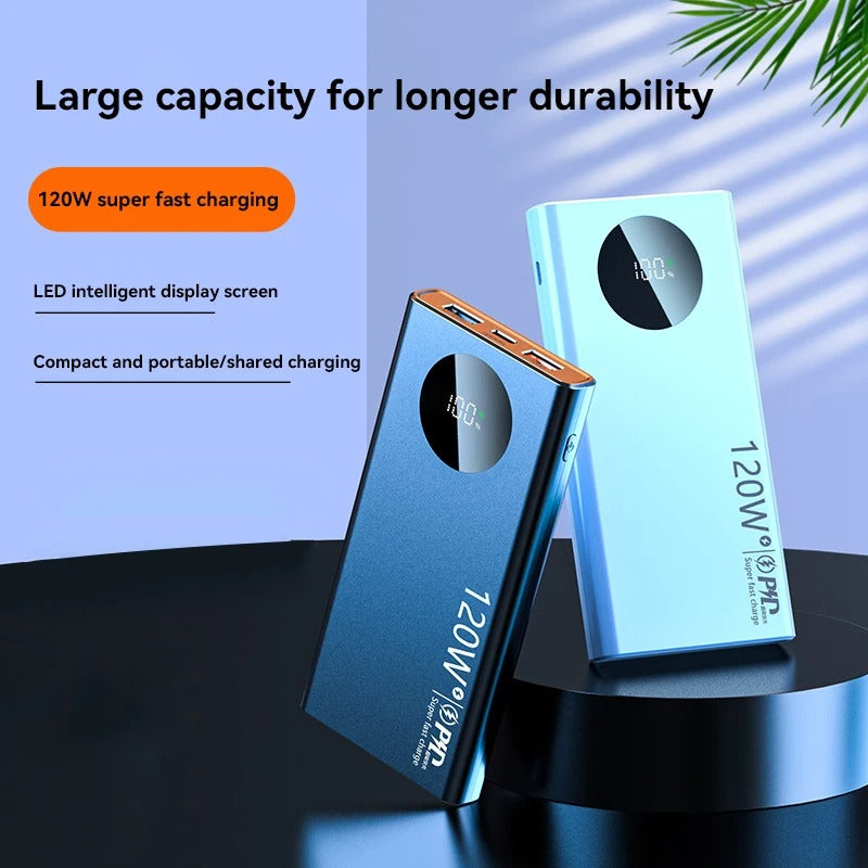 Revolutionary Ultra-Fast Charging 120W Power Bank with Clock - 10000mAh/20000mAh/50000mAh- Thin, Light, & Long Lasting -ShopMallUniverse