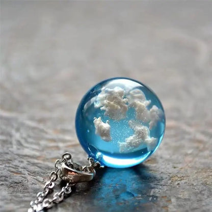 Transparent Resin Moon Necklace -ShopMallUniverse