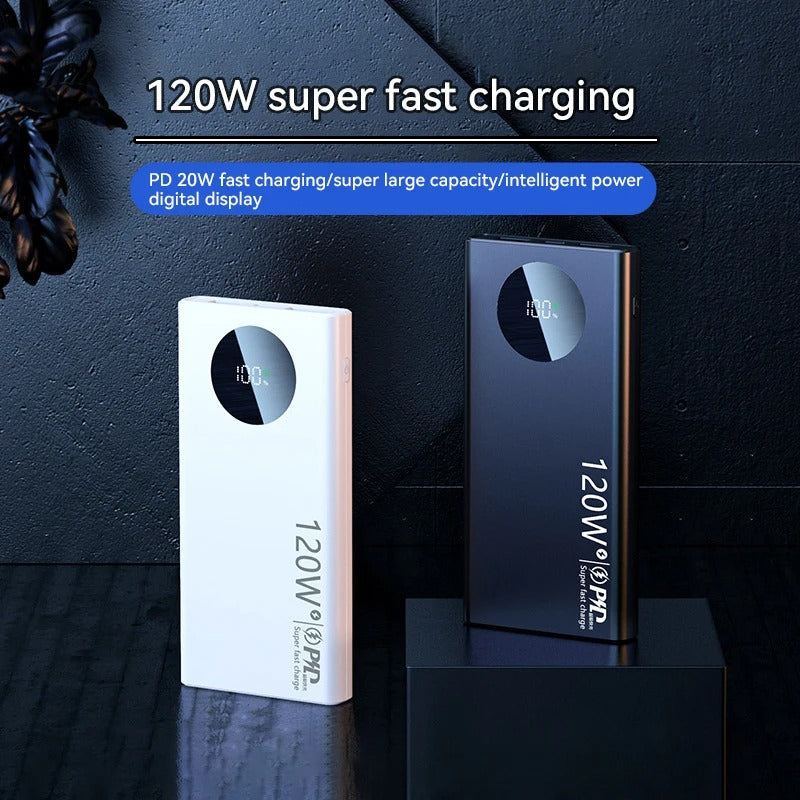 Revolutionary Ultra-Fast Charging 120W Power Bank with Clock - 10000mAh/20000mAh/50000mAh- Thin, Light, & Long Lasting -ShopMallUniverse