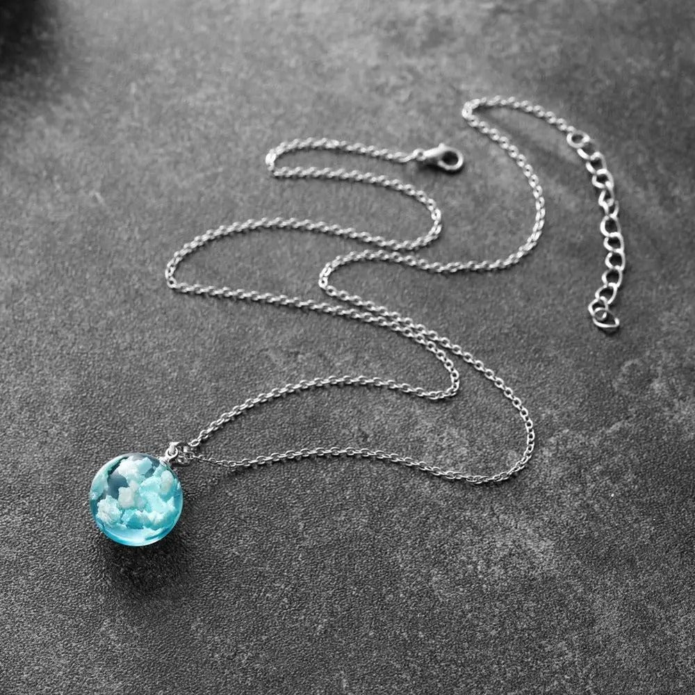 Transparent Resin Moon Necklace -ShopMallUniverse