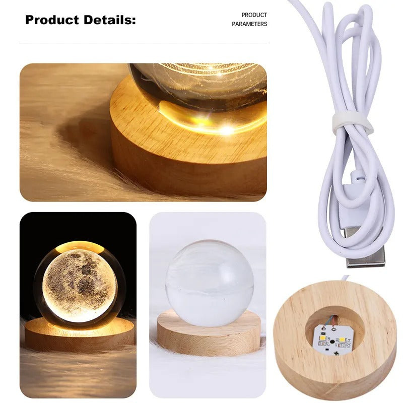 USB LED 3D Planet Moon Lamp - Stunning Night Light -ShopMallUniverse