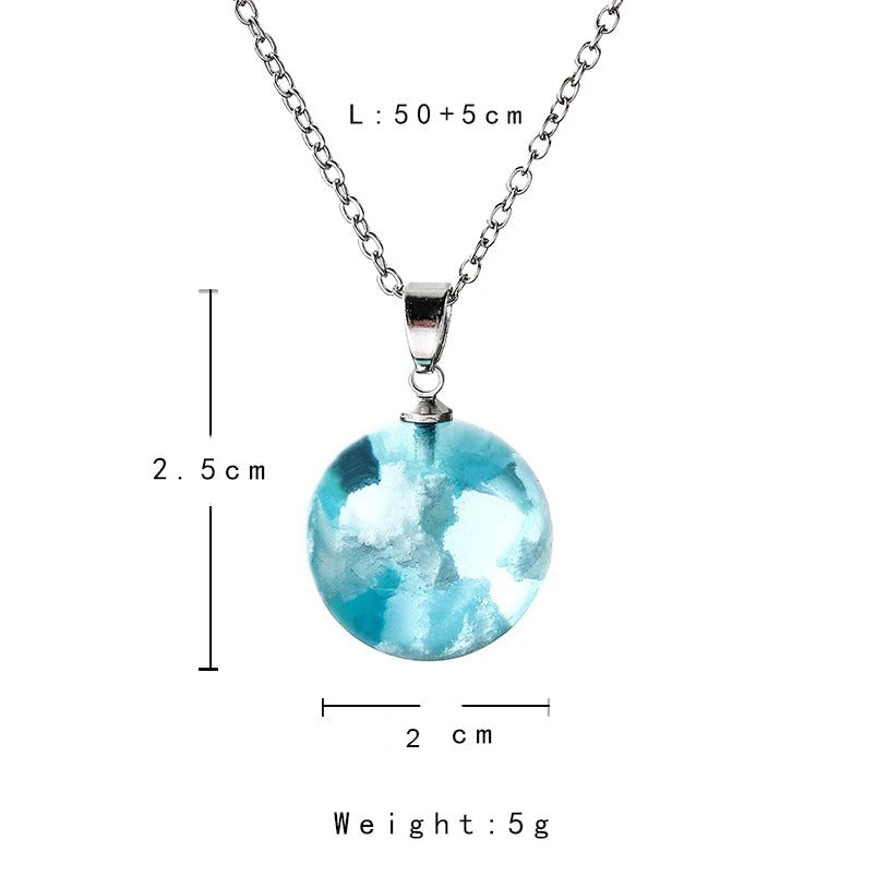 Transparent Resin Moon Necklace -ShopMallUniverse