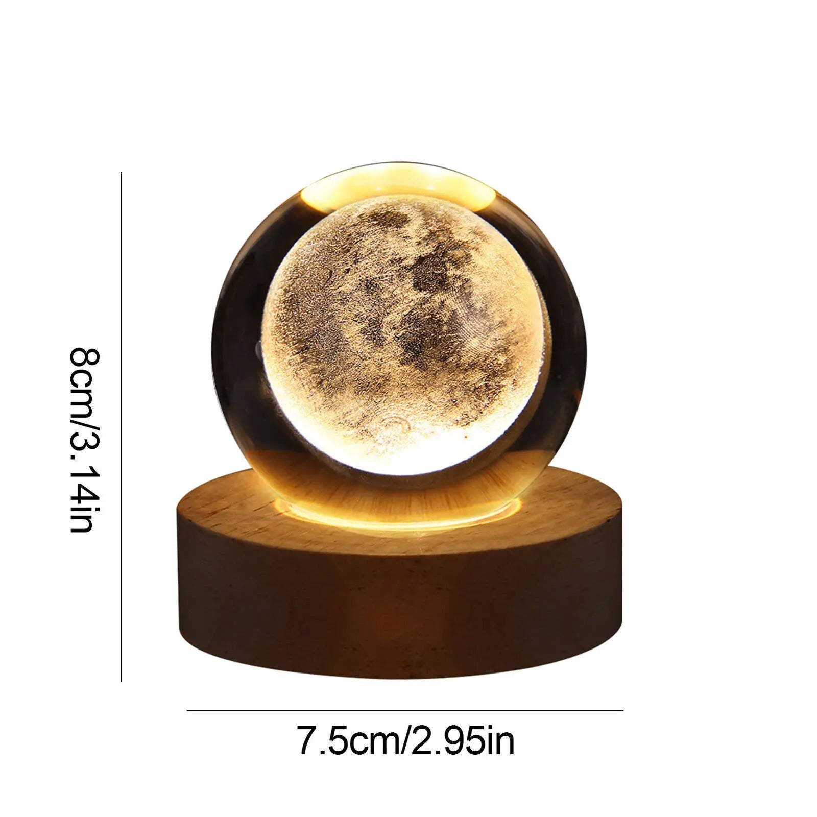 USB LED 3D Planet Moon Lamp - Stunning Night Light -ShopMallUniverse