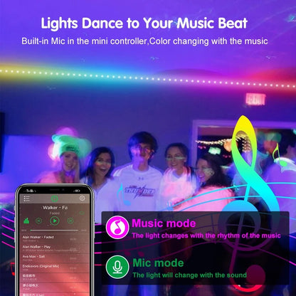 RGB Decoration LED Light Strip W/Controller -ShopMallUniverse