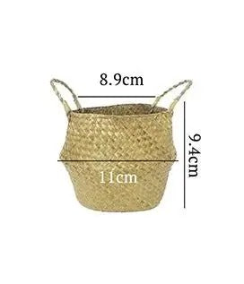 Coastal Charm Seaweed Wicker Hanging Basket: Versatile Storage and Stylish Floral Display - 4 Inches XXS -ShopMallUniverse