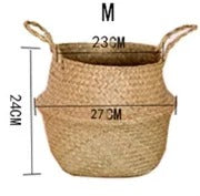 Coastal Charm Seaweed Wicker Hanging Basket: Versatile Storage and Stylish Floral Display - 11 Inches Medium -ShopMallUniverse