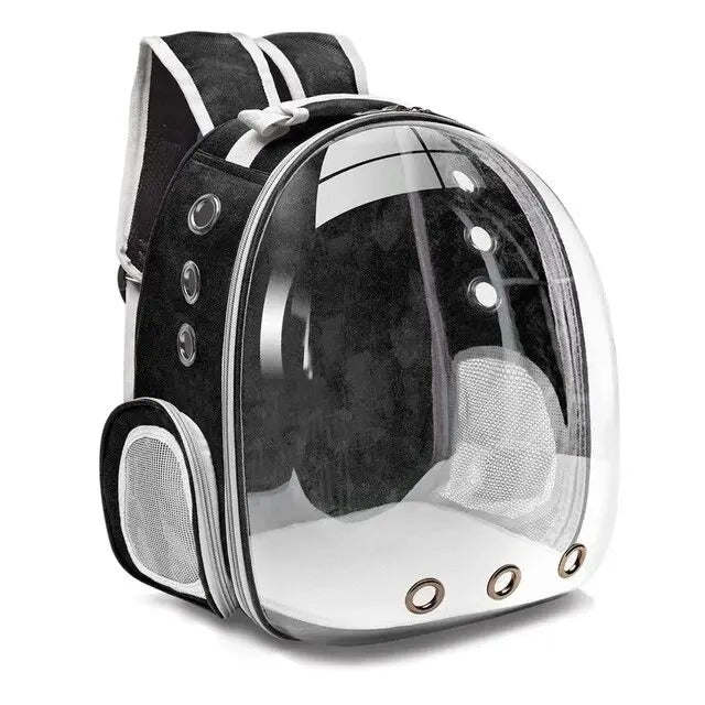 Transparent Bubble Pet Carrier Backpack - Black -ShopMallUniverse