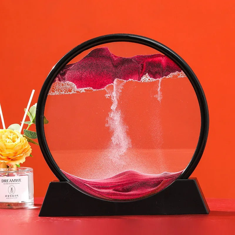 Mesmerizing 3D Sand Art - Captivating Decor - 5 Inches / Black / Pink -ShopMallUniverse