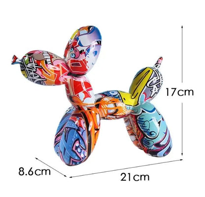 Expressive Graffiti Balloon Dog Figurines: Dynamic Art Sculpture for Stylish Home Decor - Graffiti -ShopMallUniverse