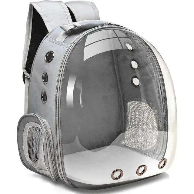 Transparent Bubble Pet Carrier Backpack - Grey -ShopMallUniverse