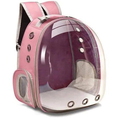 Transparent Bubble Pet Carrier Backpack - Pink -ShopMallUniverse