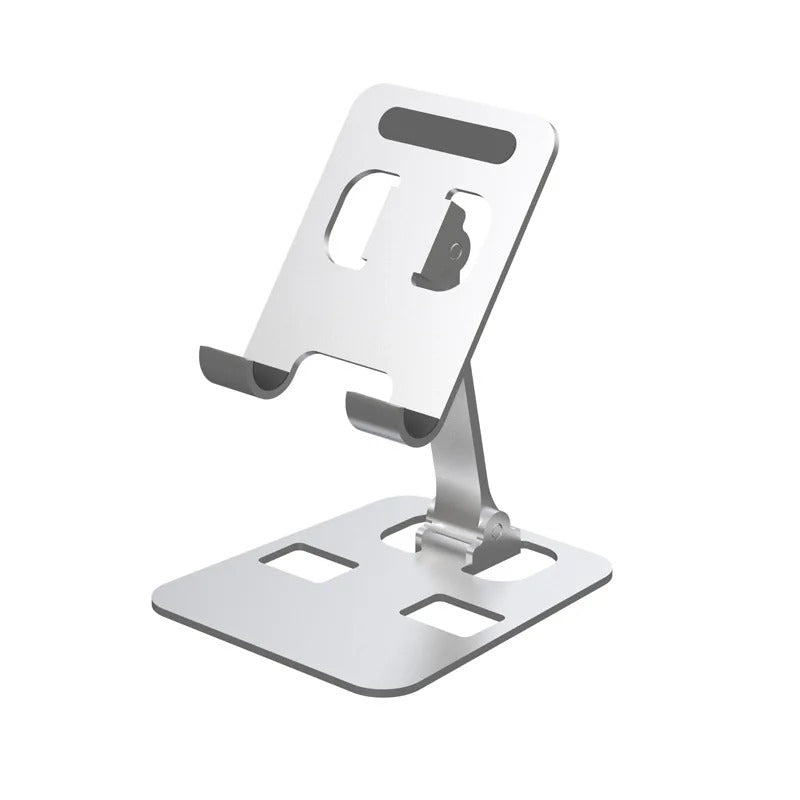 ProFold Universal Aluminum Alloy Foldable Phone and Tablet Holder Stand - Silver -ShopMallUniverse