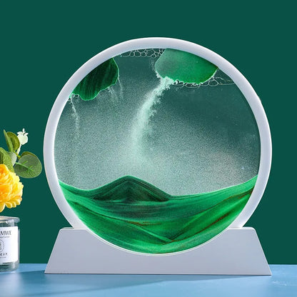 Mesmerizing 3D Sand Art - Captivating Decor - 5 Inches / White / Green -ShopMallUniverse