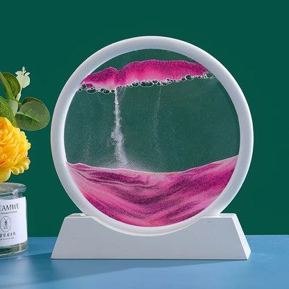 Mesmerizing 3D Sand Art - Captivating Decor - 5 Inches / White / Pink -ShopMallUniverse