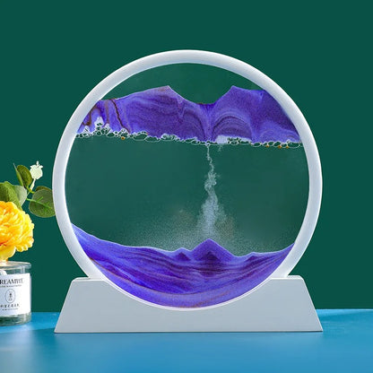 Mesmerizing 3D Sand Art - Captivating Decor - 7 Inches / White / Purple -ShopMallUniverse