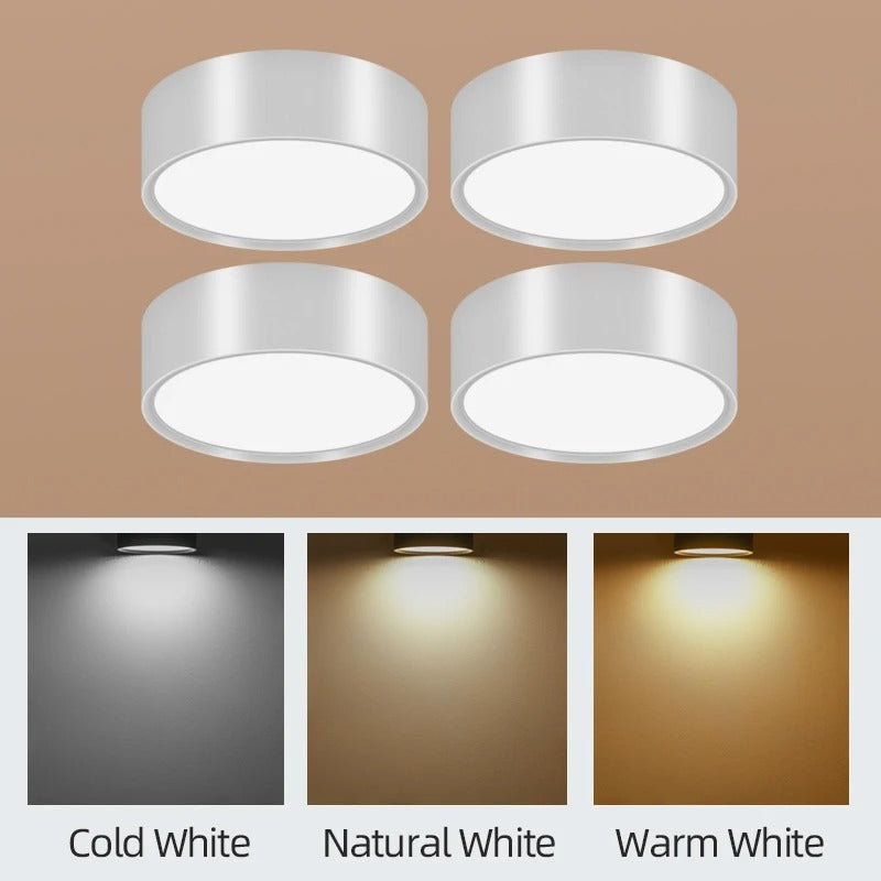 Set of 4 Modern 10W LED Surface Mounted Ceiling Lights for Stylish Living Spaces - White / 5W / Cold White Light -ShopMallUniverse