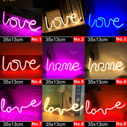 LED Neon Light Sign - No.1/Pink/Love -ShopMallUniverse