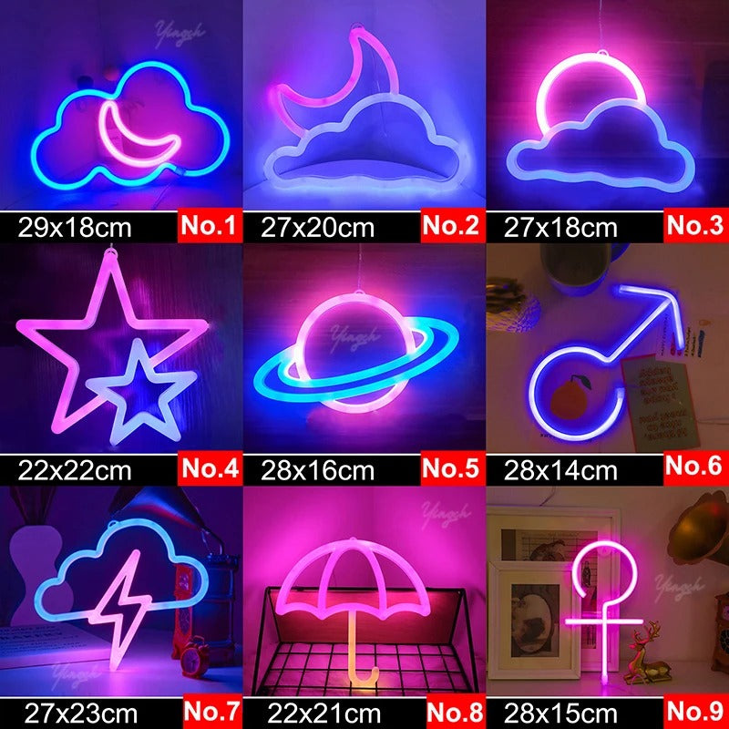 LED Neon Light Sign - No.1/BP/CloudMoon -ShopMallUniverse