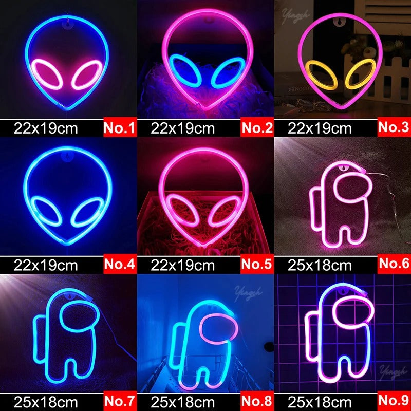 LED Neon Light Sign - No.1/BP/AlienHead -ShopMallUniverse