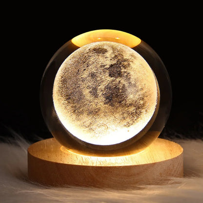 USB LED 3D Planet Moon Lamp - Stunning Night Light - Moon -ShopMallUniverse