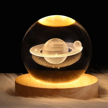 USB LED 3D Planet Moon Lamp - Stunning Night Light - Saturn -ShopMallUniverse